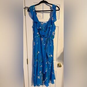 Socialite Asymmetrical Blue Floral Dress